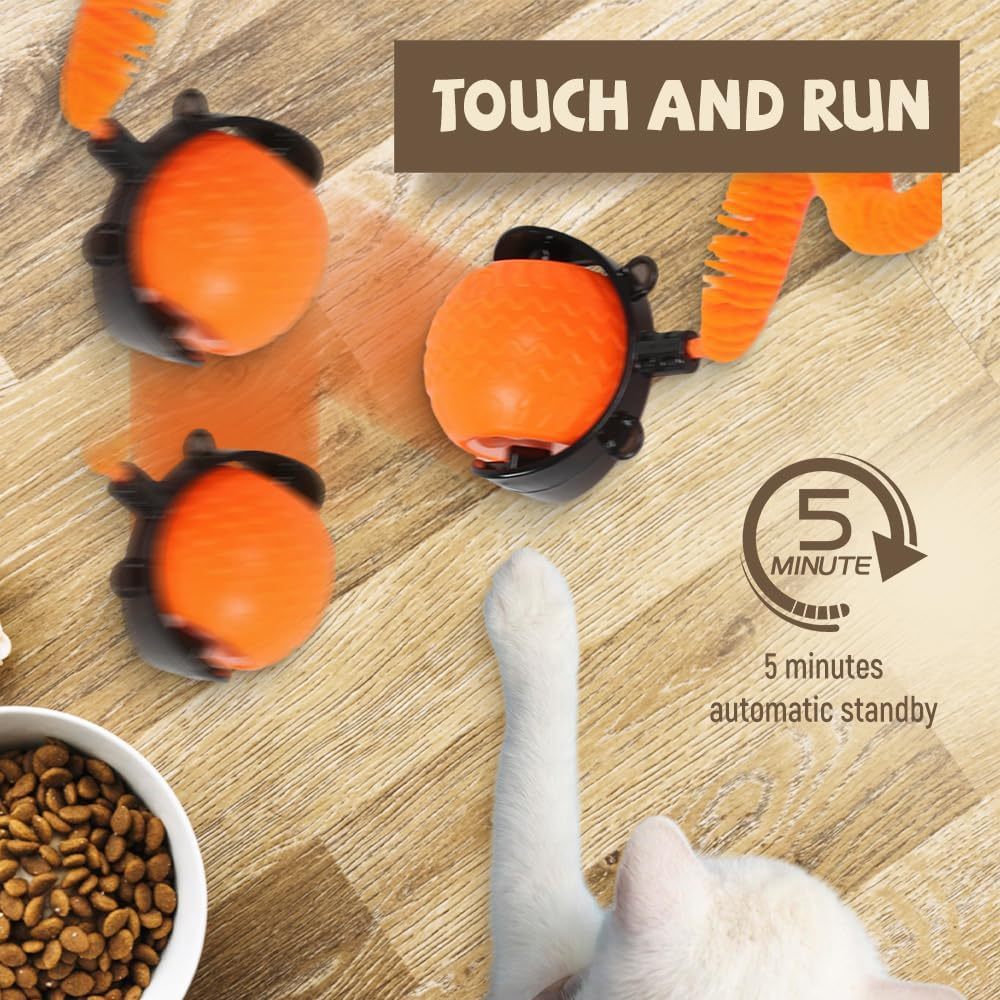 Interactive Cat Ball Toy, 2025 New Cat Ball Toys With Cord Mouse, Smart Self Rolling Cat Toys For Bored Indoor Cats, Automatic Moving Peppy Pet Ball