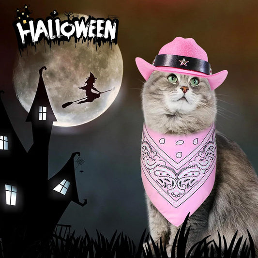 Cat Cowboy Costume Cat Cowboy Hat And Bandana Set