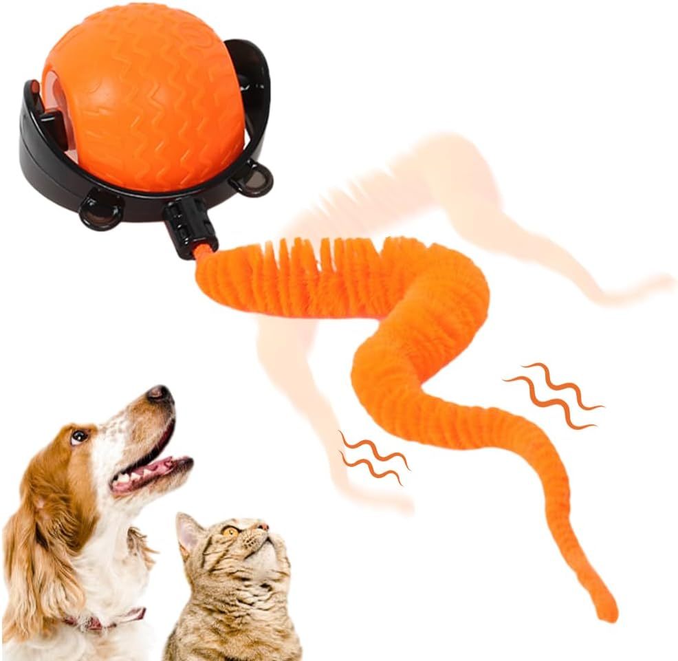 Interactive Cat Ball Toy, 2025 New Cat Ball Toys With Cord Mouse, Smart Self Rolling Cat Toys For Bored Indoor Cats, Automatic Moving Peppy Pet Ball
